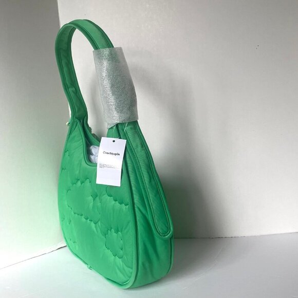 Coach Coachtopia Loop Ergo Bag Cloud Quilting Green Shoulder 90s Bag CV875 - Picture 6 of 9
